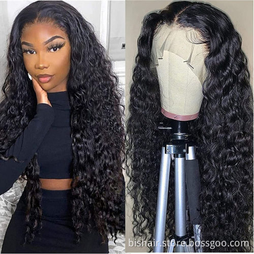 Water wave lace front wig real human hair 13x4 high definition front lace wig curls for women Brazilian real original natural